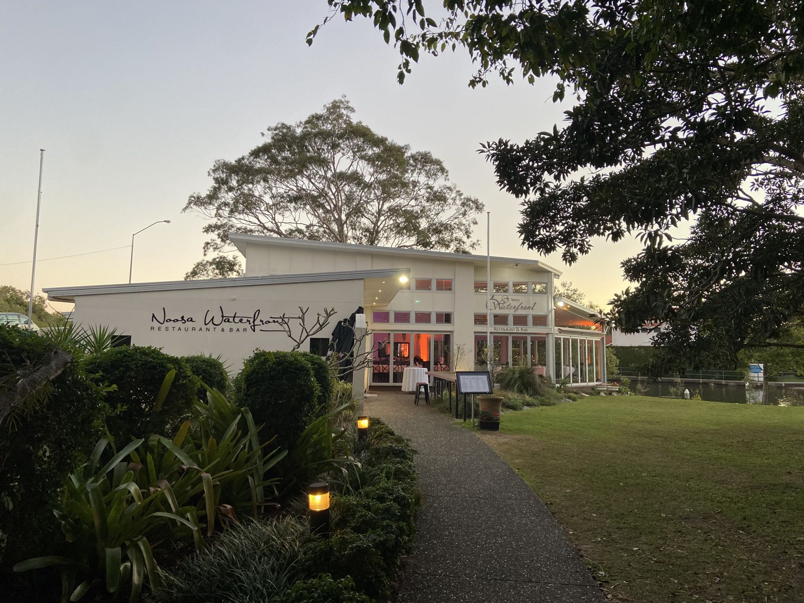 Noosa Waterfront Restaurant at dusk